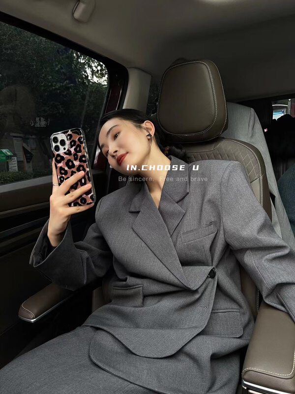 【IN.CHOOSE U】Designed loose and thin shoulder pad side buckle suit 69356# CQW