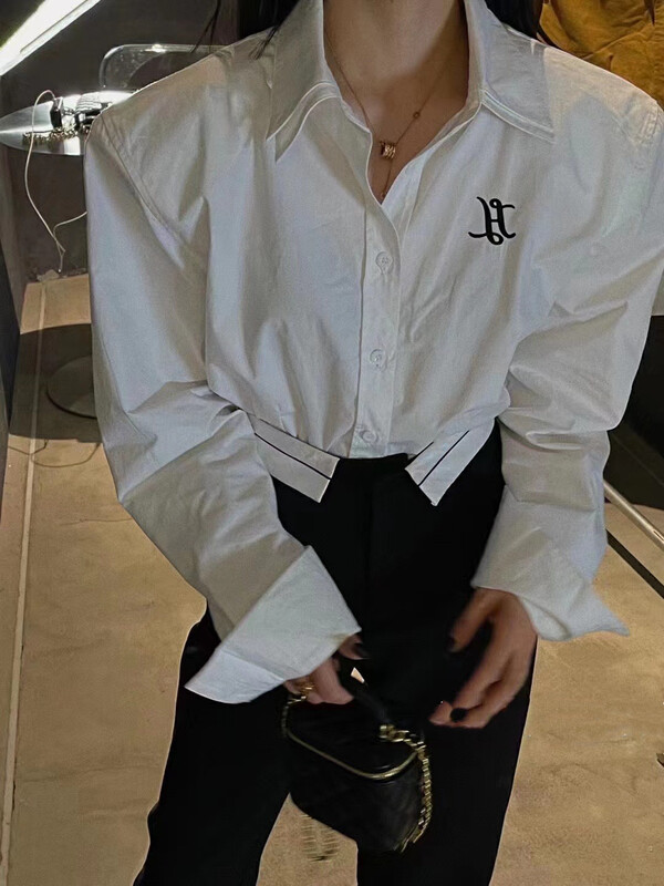 Autumn is new! [MI] Korean embroidered double-collar shirt 1499# PCZ