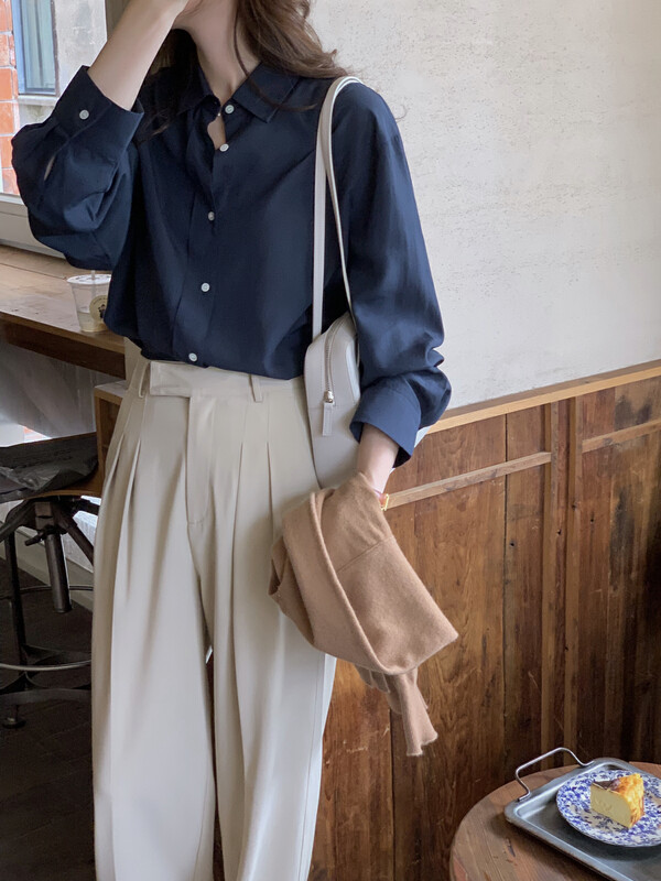 New in early autumn!【T.G】Korean simple style comfortable all-match shirt 18059# CLS