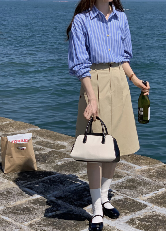 【T.G】Korean simple and versatile A-line temperament skirt 18262# CLS