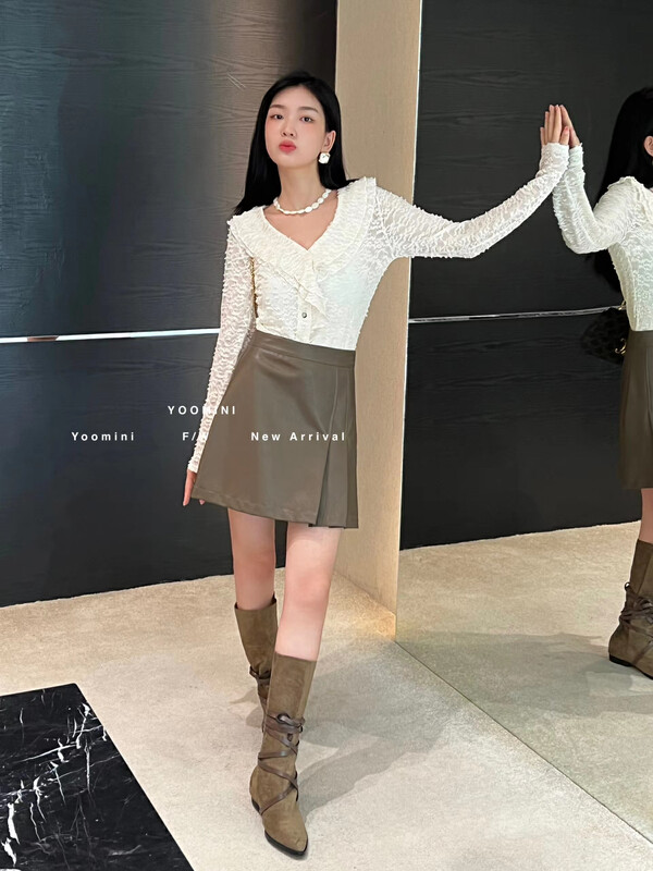 New in autumn! [YOOMINI] slim camisole + temperament knitted sweater suit Q16161-K# WPL