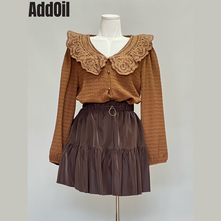 New in autumn! [ADDOIL] Drawstring elastic waist suede skirt 6815-1# ZXL