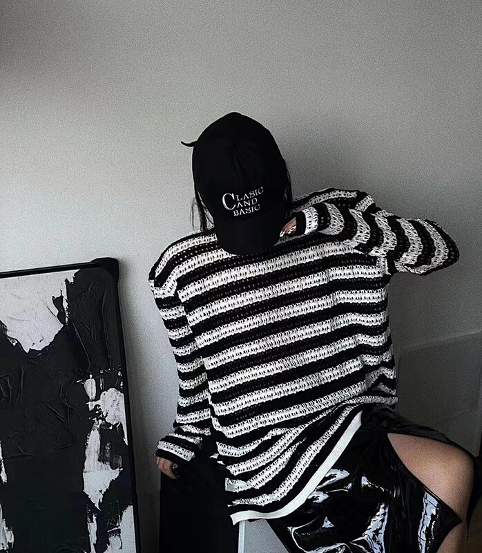 New in autumn! [MI] Korean hollow striped warm sweater 1430# PCZ