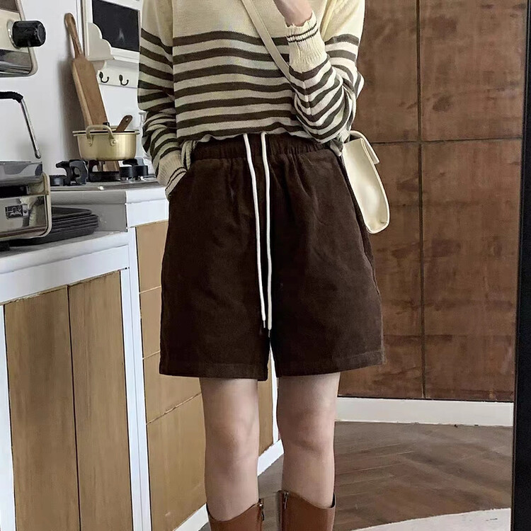 Autumn is new! [QUEEN QUEEN] Drawstring comfortable and simple casual shorts (with waist rope) AT8911# OZQ