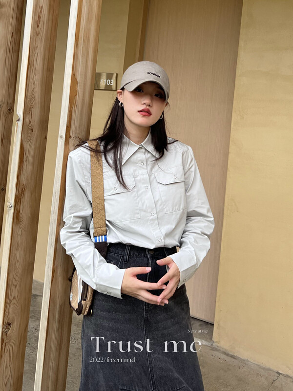 【TRUSTME】washed cotton shirt 40146