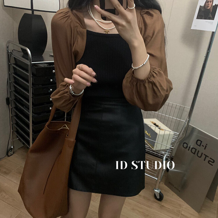 New in autumn! [I-D] Korean stitching knitted sweater 6162# L
