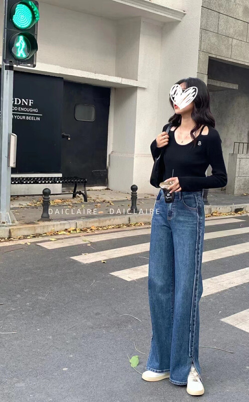Autumn models are new! [Strictly selected by buyers-Dai Jiaer] trousers slit for slimming jeans 91132# CL