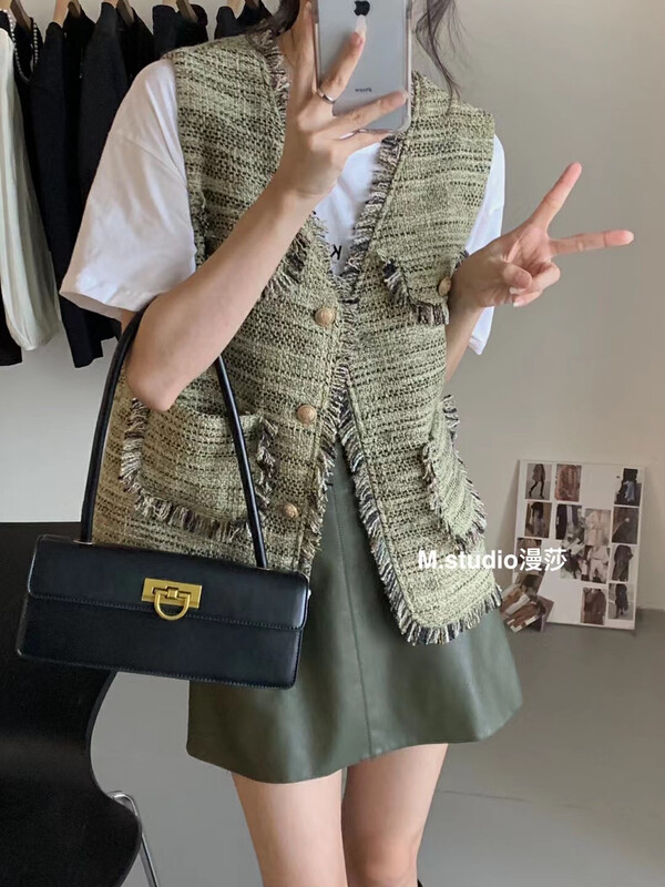 New in autumn! [MSTUDIO Mansha] Fashionable small fragrance vest t337# HBX