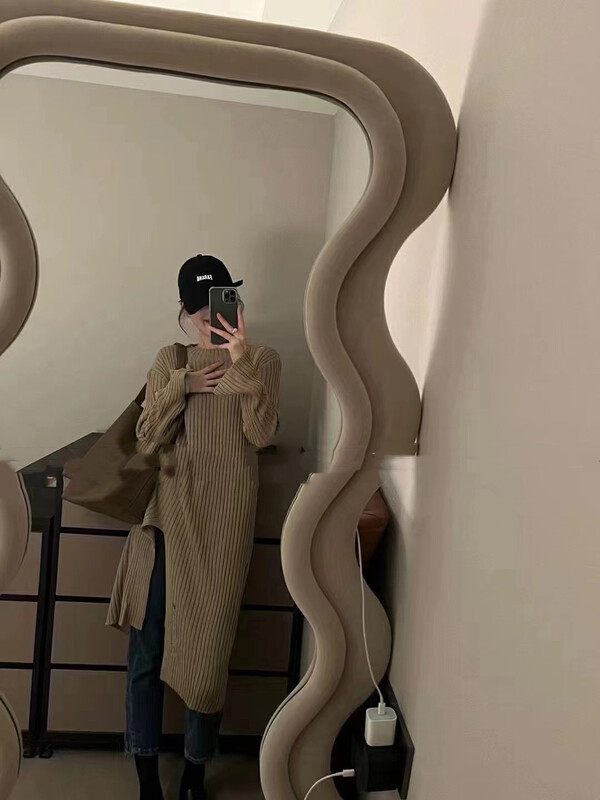 Autumn is new! [MI] Korean version of the split long warm sweater 1493# PCZ