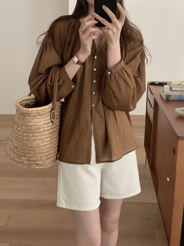 【T.G】Casual Simple Loose Solid Color Sunscreen Shirt 17716# CLS