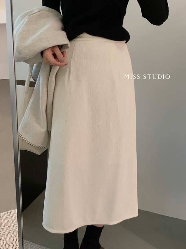 [MISS Miss Home] Korean textured simple all-match skirt F2302