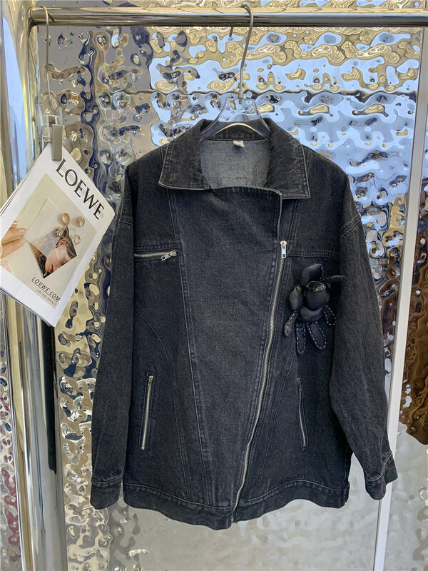 New in autumn! [Yayiro] Zebra print doll design denim jacket (with doll detachable) 2592# GYJ