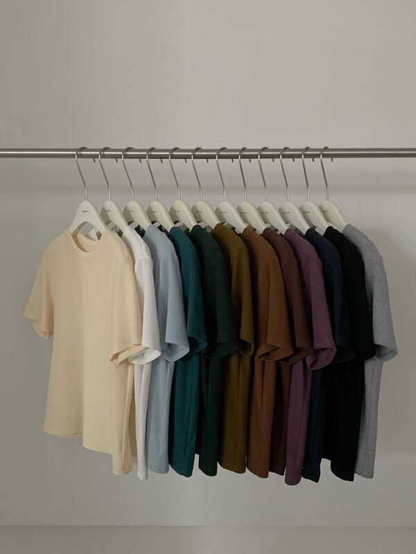 【T.G】Simple round neck solid color short-sleeved T-shirt 18229# CLS