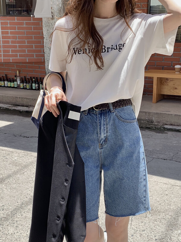 New in early autumn! [T.G] round neck letter printing all-match short-sleeved T-shirt 18057# CLS