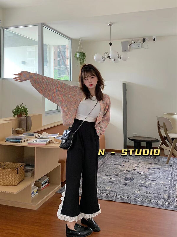 New autumn style! 【N】 Korean fashion contrast knitted shawl YS2-M0031 # WTT
