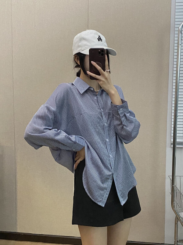 Autumn is new! [I-D] Korean style back hollow shirt 6163# L