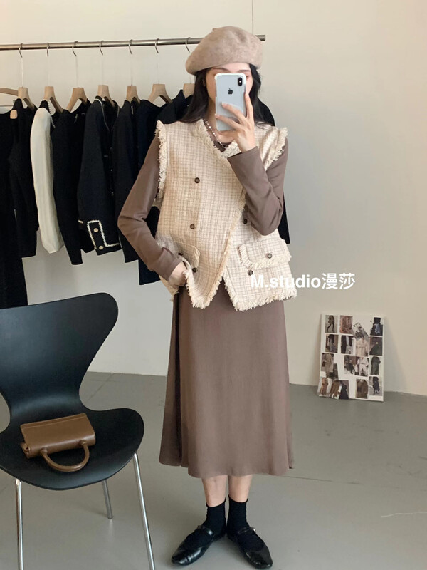 Autumn is new! [MSTUDIO Mansha] Korean casual loose long-sleeved dress y6922# HBX
