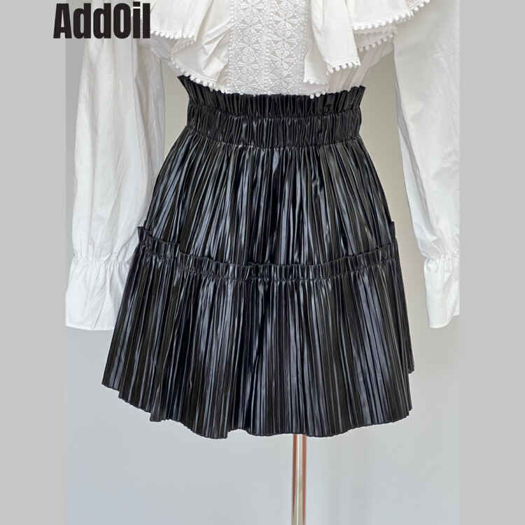New in autumn!【ADDOIL】All-match solid color elastic waist skirt 6923-1# ZXL