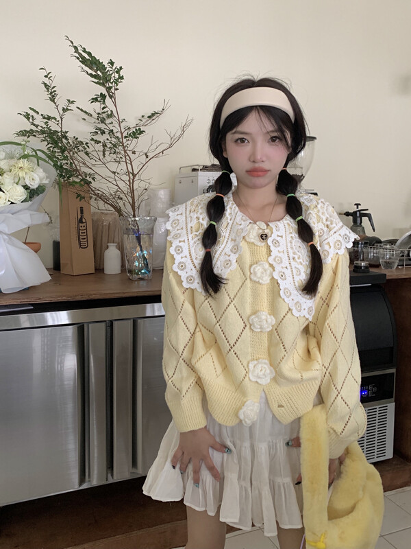 New in autumn! [Timely rain] Korean style ins sweet age-reducing stitching warm sweater 44752# WPL
