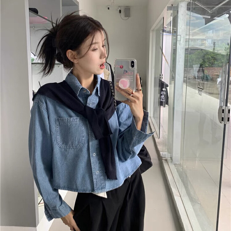 Autumn is new!【KIKI STUDIO】 Korean fashion casual shirt (delivery shawl) 6543# HJY