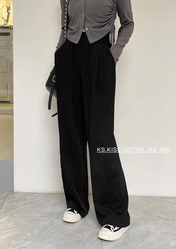 New in early autumn! [KS] New fashionable solid color high waist all-match slim casual pants 22012# CQW