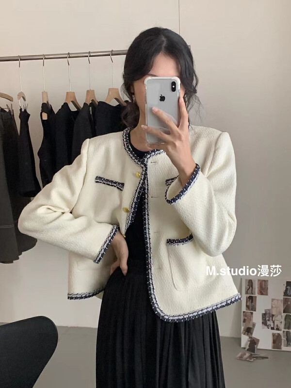Autumn is new! [MSTUDIO Mansha] denim Xiaoxiang hit color short coat y6967# HBX