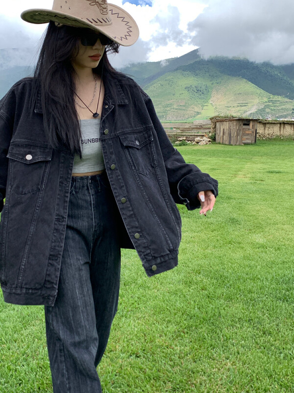 [11AN] Genderless all-match loose denim jacket A6811