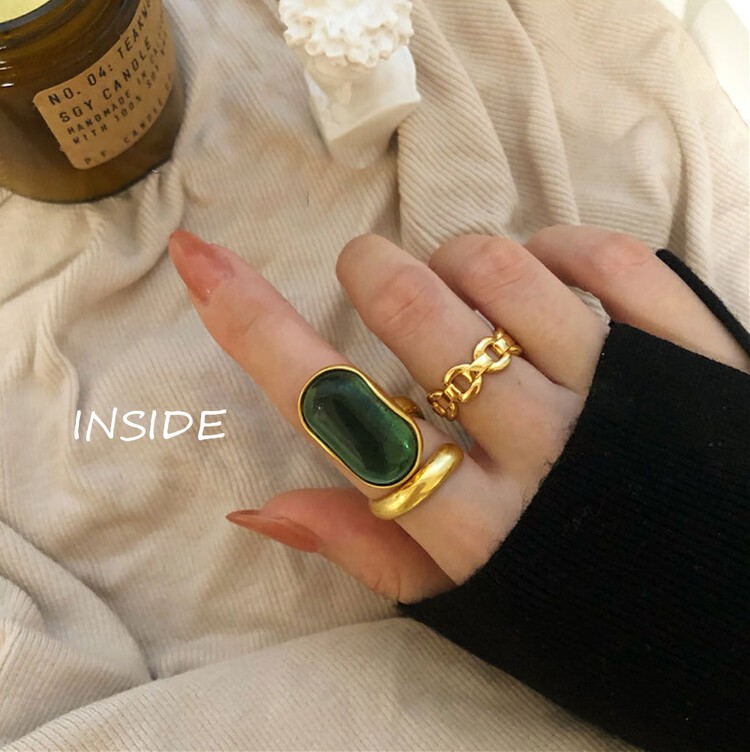 [INSIDE] Light luxury high-end fashion exaggerated design ring (with box random distribution) J3562# ZXL
