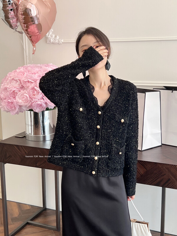 New in early autumn! [YOOMINI] Casual temperament all-match long-sleeved knitted cardigan Q13650-S# WPL