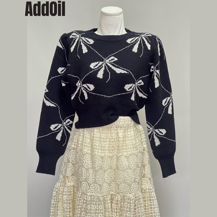 New in autumn! [ADDOIL] Retro jacquard loose warm sweater 2225-1# ZXL