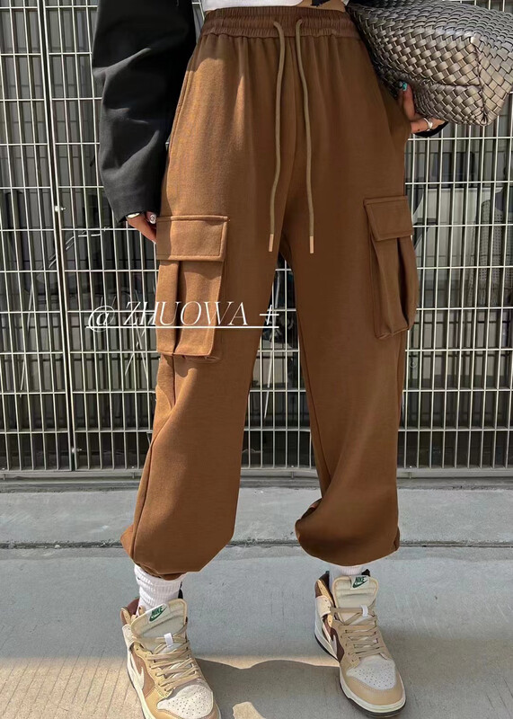 New in early autumn! [Strictly selected by buyers - Zhuowa] Elastic waist pocket all-match leggings casual pants 8523# CL