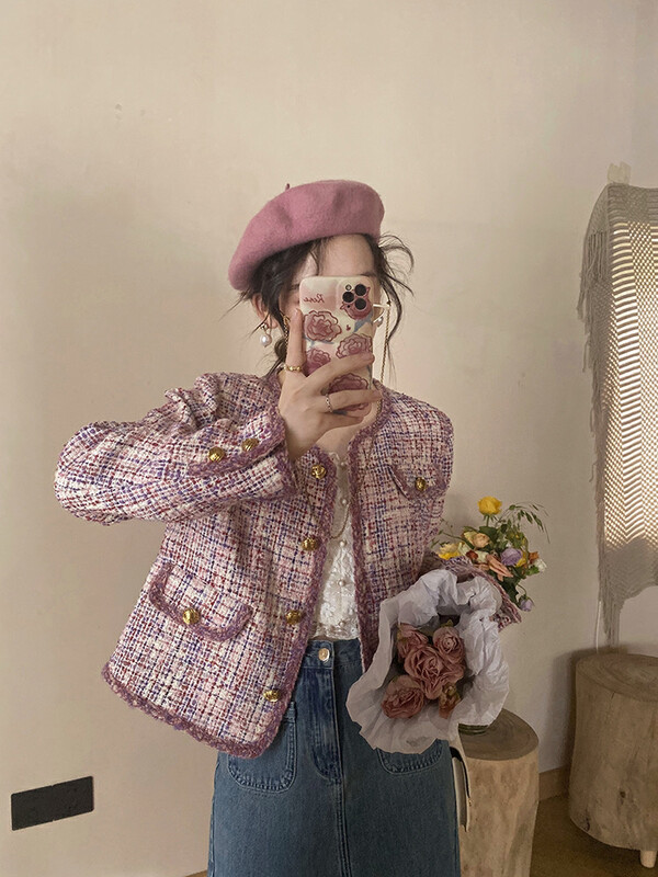 New autumn models!【KIKI STUDIO】Celebrity temperament small fragrance style short coat 6542# HJY