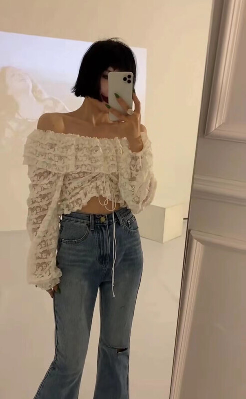 New in early autumn! [MI] Fashionable little woman lace one-shoulder shirt 1221# PCZ