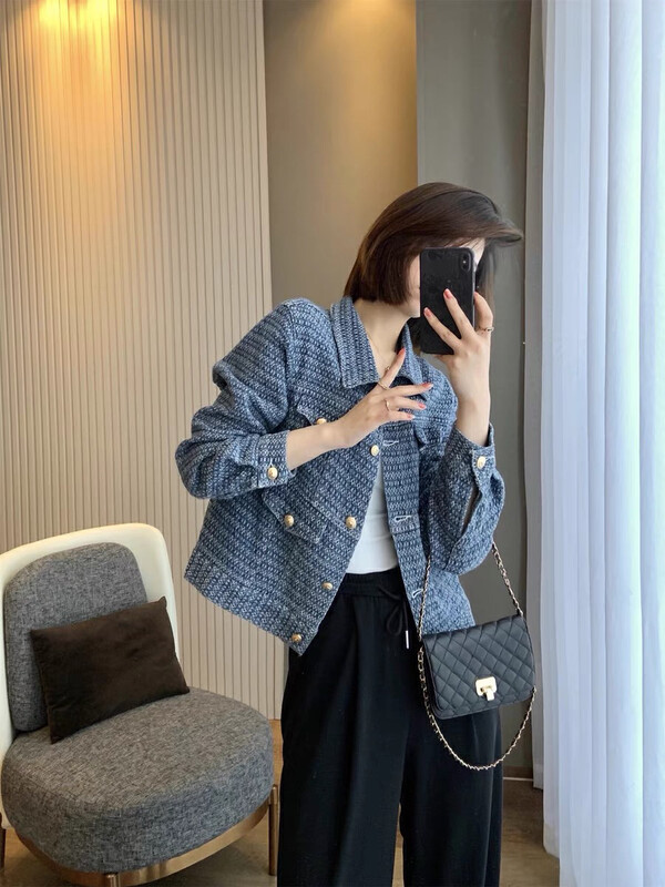 New in autumn!【KIKI STUDIO】Korean version of fashionable all-match casual denim jacket (only denim jackets are sold) 6497# HJY