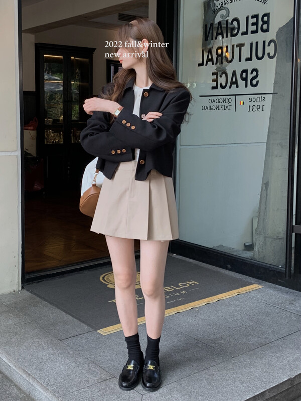 【T.G】Pleated Temperament Short Skirt 18068# CLS