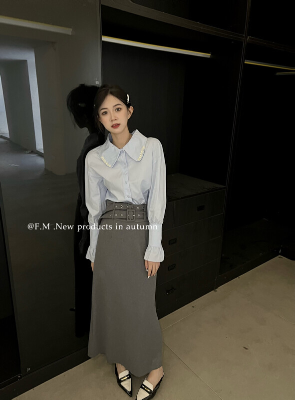 【FEI MAO】Fashion Solid Color Small Design Shirt Z-8389