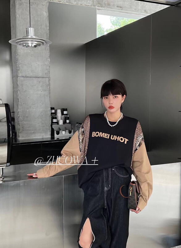 New in autumn! [Strictly selected by buyers - Zhuowa] round neck all-match printed sweater 5103# CL