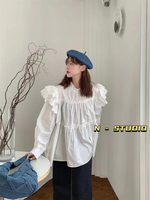 New in autumn! [N] Lace large version is thin, textured and comfortable small shirt Q178# WTT