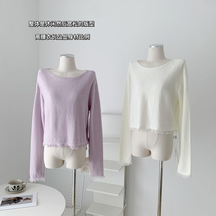 New in autumn!【KAKAJIA】Solid color loose round neck sweater 2649# OZQ