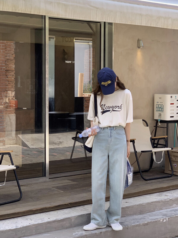 New in autumn!【T.G】straight-leg retro slimming all-match jeans 17905# CLS