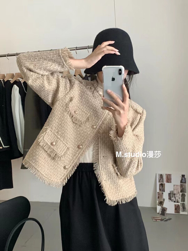 Autumn is new! [MSTUDIO Mansha] Korean version of long-sleeved breasted short jacket y6971# HBX