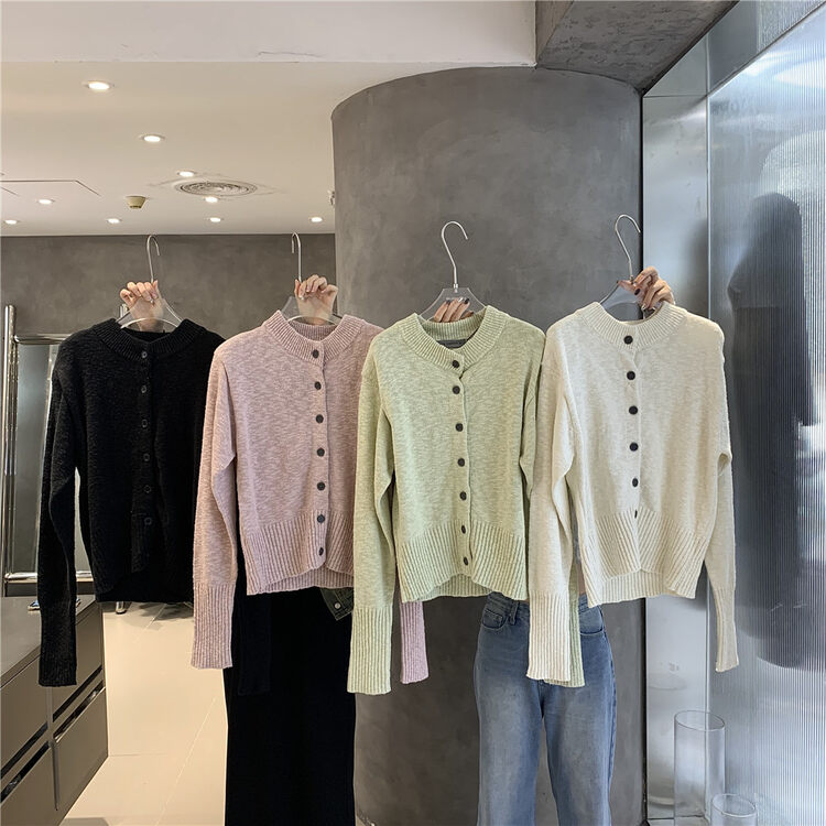 New in autumn!【IN.CHOOSE U】Simple and casual all-match knitted cardigan 67316# CQW