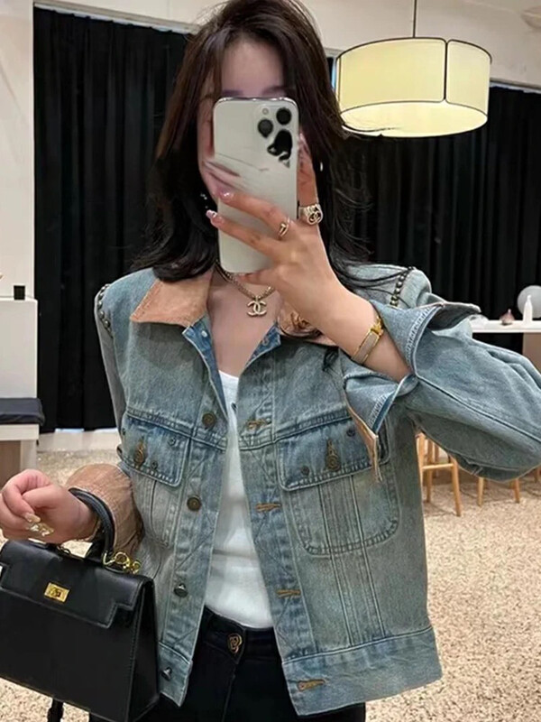 New in early autumn! [KIKI STUDIO] Hong Kong-flavored wash water to make old willow denim jacket 6523# HJY