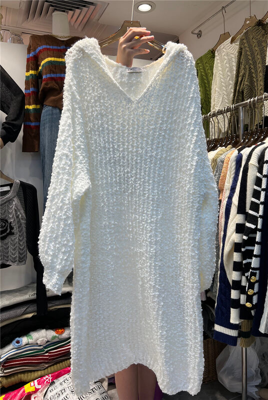 Autumn is new! [Korean C home] Hooded knitted casual dress 0505# PCZ