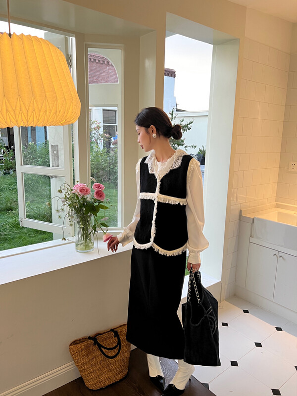 New in autumn! [FEIMAO (YIMAO)] Korean fashion color matching vest Z-3084# LSL