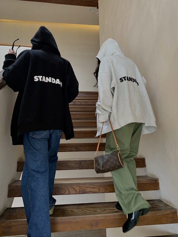 [11AN] Three-dimensional letter offset hooded cardigan short jacket A6783
