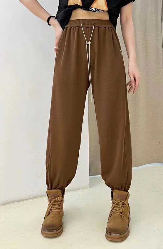 New in autumn! [KIKI STUDIO] fine-grained casual pants 6680# HJY