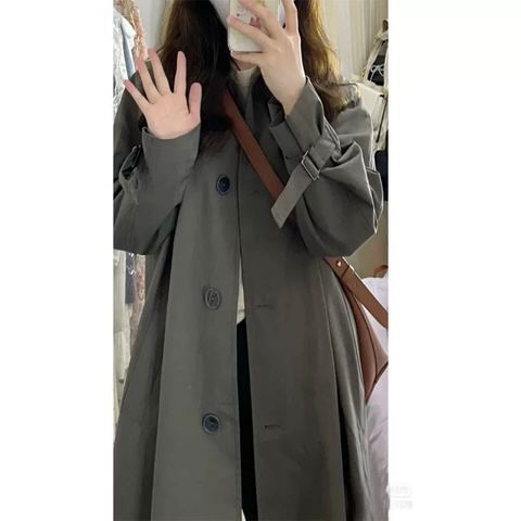  new temperament windbreaker coat women's spring and autumn coat small medium long windbreaker