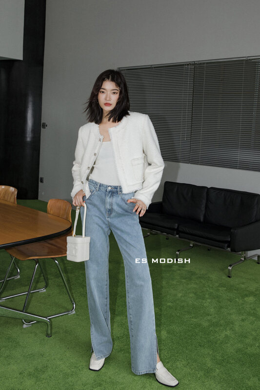 New in early autumn!【ES MODISH】Korean high-waisted loose skinny jeans SL1829# CQW