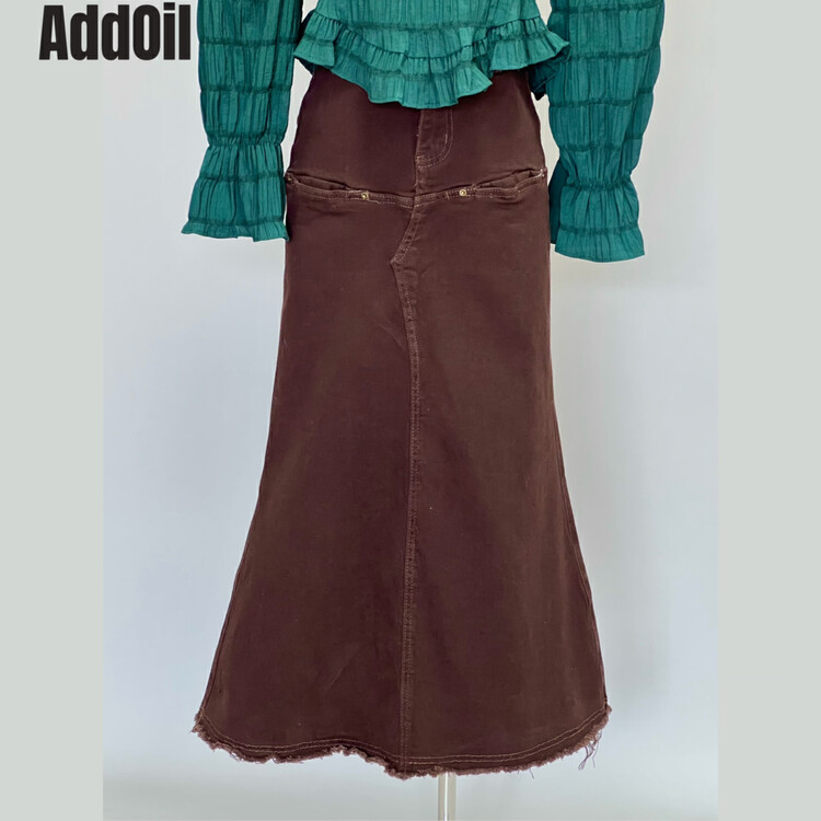 New in autumn! [ADDOIL] Retro fishtail denim skirt 83285# ZXL